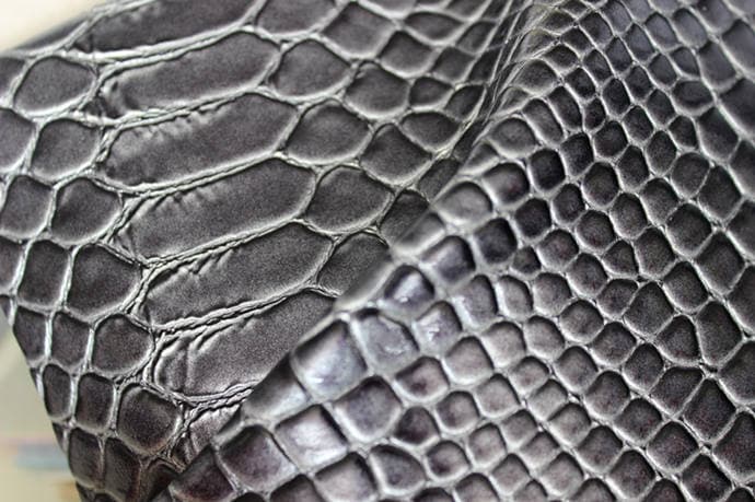 Embossing crocodile skin leather for shoes